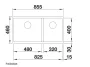 Blanco Subline 480/320-U két medencés gránit mosogató 85,5x46 cm kiegészítőkkel, tartufo 523591