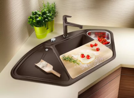 Blanco Blancodelta II SILGRANIT gránit mosogató csepegtetővel 106x58 cm kávé 523669