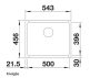 Blanco Subline 500-U kerámia mosogató 54,5x45,6 cm, fekete 523740