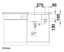 Blanco Subline 350/150-U két medencés 56,7x45,6 cm kerámia mosogató, fényes fehér 523741