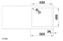 Blanco Subline 550-IF/A Steelframe gránit mosogató lefolyógarnitúrával 54,5x51 cm, fehér 524112