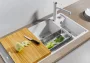 Blanco Axia III 6 S két medencés gránit mosogató 100x51 cm fa vágódeszkával, balos / antracit 524643