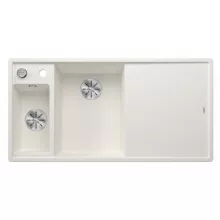   Blanco Axia III 6 S két medencés gránit mosogató 100x51 cm fa vágódeszkával, balos / fehér 524647