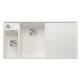Blanco Axia III 6 S két medencés gránit mosogató 100x51 cm fa vágódeszkával, balos / fehér 524647