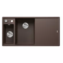   Blanco Axia III 6 S két medencés gránit mosogató 100x51 cm fa vágódeszkával, balos / kávé 524652