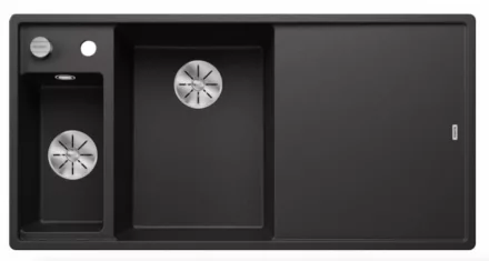 Blanco Axia III 6 S két medencés gránit mosogató 100x51 cm üveg vágódeszkával, balos / antracit 524653