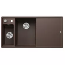   Blanco Axia III 6 S két medencés gránit mosogató 100x51 cm üveg vágódeszkával, balos / kávé 524662