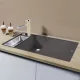 Blanco Axia III 6 S-F palaszürke Silgránit mosogató excenterrel, üveg vágólappal, balos 524670