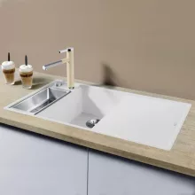   Blanco Axia III 6 S-F fehér Silgránit mosogató excenterrel, üveg vágólappal, balos 524672