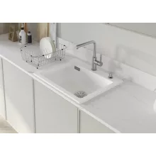   Blanco Palona 6 egymedencés 61,5x51 cm kerámia mosogató két csapfurattal, fényes fehér 524731