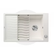   Blanco Elon XL 6 S egymedencés gránit mosogató csepegtető ráccsal 78x50 cm, fehér 524838