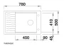 Blanco Elon XL 6 S gránit mosogató csepegtető felülettel 78x50 cm, kávé 524853