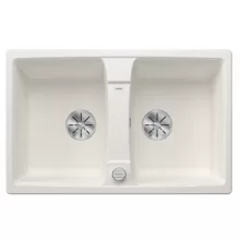   Blanco Lexa 8 két medencés gránit mosogató 78x50 cm lefolyó távműködtetővel, fehér 524954