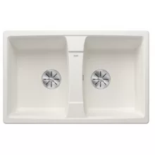  Blanco Lexa 8 két medencés gránit mosogató 78x50 cm lefolyógarnitúrával, fehér 524964