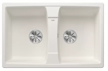 Blanco Lexa 8 két medencés gránit mosogató 78x50 cm lefolyógarnitúrával, fehér 524964