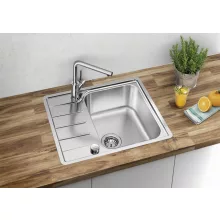   Blanco Lemis egymedencés 45S-IF 60,5x50 cm rozsdamentes acél mosogató csepegtetővel és két furattal 525114