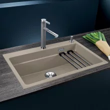   Blanco Etagon 8 egy medencés gránit mosogató csepegtető sínekkel 78x51 cm, tartufo 525184