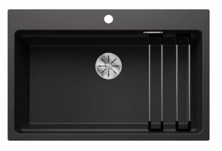 Blanco Etagon 8 gránit mosogató 78x51 cm lefolyógarnitúrával és sínnel, antracit 525187