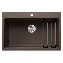   Blanco Etagon 8 gránit mosogató 78x51 cm lefolyógarnitúrával és sínnel, kávé 525196