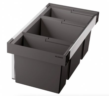 Blanco Flexon II Low 80/3 bútorfrontra szerelhető hulladékgyűjtő, fekete 525221
