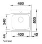Blanco Dana 45 egymedencés rozsdamentes acél mosogató 48x50 cm, natúr 525322