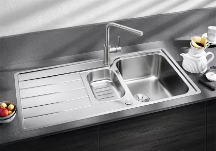 Blanco Classimo 6S-IF két medencés 100x50 cm mosogató csepegtető felülettel, fényes rozsdamentes acél 525329