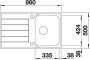 Blanco Classimo 45S-IF mosogató 86x50 cm lefolyógarnitúrával, rozsdamentes acél hatású 525330