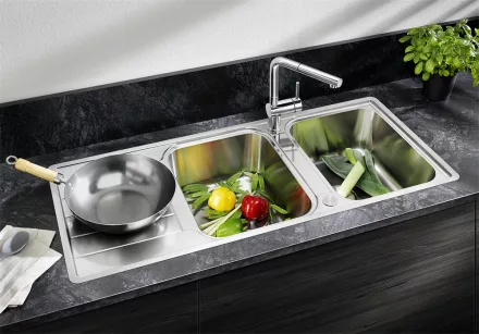 Blanco Classimo 8-IF két medencés 116x50 cm mosogató csepegtetővel, rozsdamentes acél hatású 525332