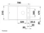 Blanco Axia III 45 S gránit mosogató csepegtető felülettel és üveg vágólappal 78x51 cm, fekete 525840