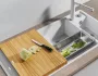 Blanco Axia III 6 S két medencés gránit mosogató 100x51 cm fa vágódeszkával, balos / fekete 525849