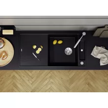   Blanco AXIA III XL 6 S-F Silgránit mosogató excenterrel, üveg vágólappal, fekete 525859