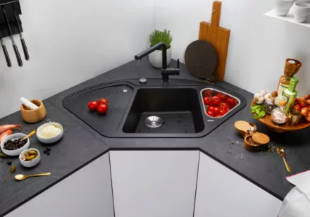 Blanco Blancodelta II SILGRANIT gránit mosogató csepegtetővel 106x58 cm fekete 525867