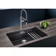   Blanco Etagon 700-U egymedencés gránit mosogató 73x46 cm kiegészítőkkel, fekete 525891