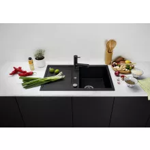   Blanco Metra 45 S Silgranit mosogató 78x50 cm csepegtető felülettel és távműködtetővel, fekete 525914