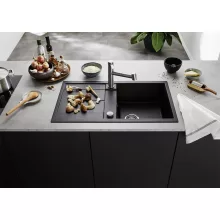   Blanco Metra 5 S Silgranit 86x50 cm mosogató csepegtetővel és távműködtetővel, fekete 525918