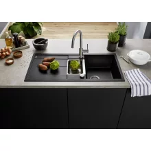   Blanco Metra 6 S két medencés Silgranit 100x50 cm mosogató rozsdamentes acél tállal, fekete 525926