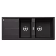   Blanco Metra 8 S két medencés gránit mosogató csepegtető felülettel 116x50 cm, fekete 525934