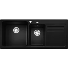   Blanco Naya 8 S Silgranit két medencés 116x50 cm mosogató, balos/fekete 525945