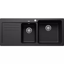   Blanco Naya 8 S Silgranit két medencés 116x50 cm mosogató, jobbos/fekete 525946
