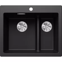   Blanco Pleon 6 Split két medencés 61,5x51 cm gránit mosogató, fekete 525955