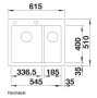 Blanco Pleon 6 Split két medencés 61,5x51 cm gránit mosogató, fekete 525955