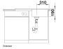 Blanco Sona 5 S egymedencés gránit mosogató csepegtető felülettel 86x50 cm, fekete 525972