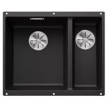   Blanco Subline 340/160-U két medencés gránit mosogató 55,5x46 cm, balos / fekete 525985