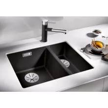   Blanco Subline 340/160-U két medencés gránit mosogató 55,5x46 cm, jobbos / fekete 525986