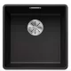 Blanco Subline 400-F gránit mosogató 42,7x42,7 cm lefolyóganitúrával, fekete 525988