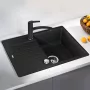 Blanco Zia 45 S Compact Silgranit 68x50 cm mosogató csepegtetővel és excenterrel, fekete 526008