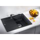 Blanco Zia 45 S Compact egymedencés gránit mosogató csepegtetővel 68x50 cm, fekete 526009