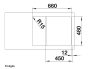 Blanco Zia 45 S Compact egymedencés gránit mosogató csepegtetővel 68x50 cm, fekete 526009