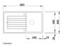 Blanco Zia 45SL egymedencés gránit mosogató csepegtetővel 86x50, lefolyógarnitúrával, fekete 526011