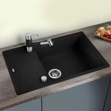   Blanco Zia XL 6 S Compact Silgranit  78x50 cm mosogató csepegtető felülettet és távműködtetővel, fekete 526018